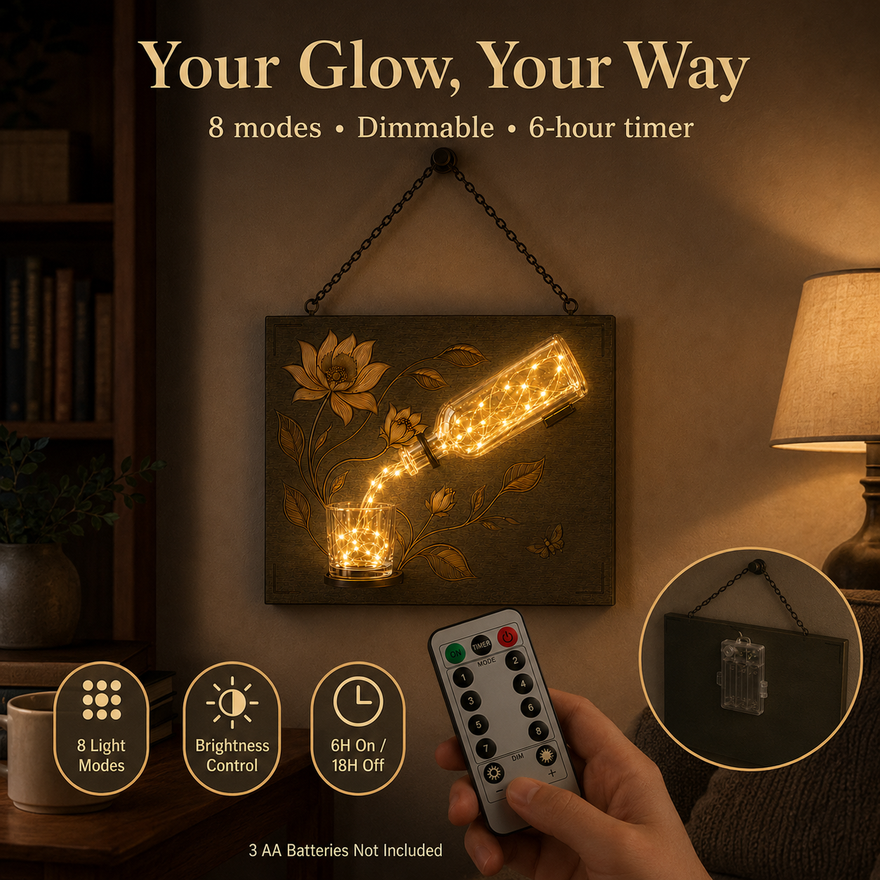 🍃Botanical Pour Lighted Wall Decor💡