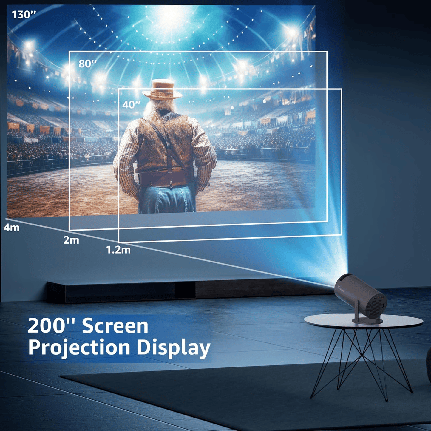 🎥Portabel projektor 4K FHD 1080P stöds 🎥