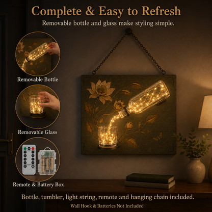 🍃Botanical Pour Lighted Wall Decor💡