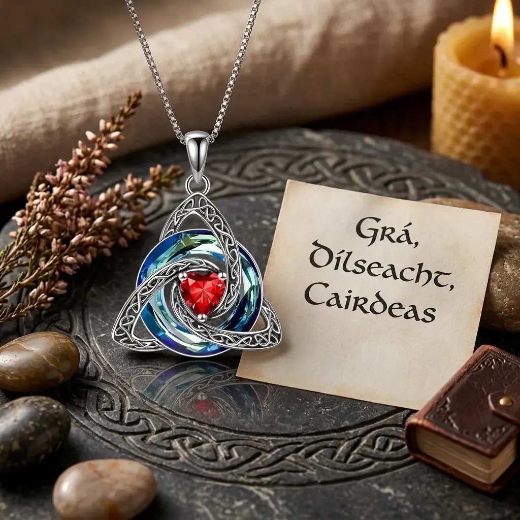 ✨Birthstone Celtic Trinity Knot Necklace – Meaningful Symbol of Love & Connection ❤️