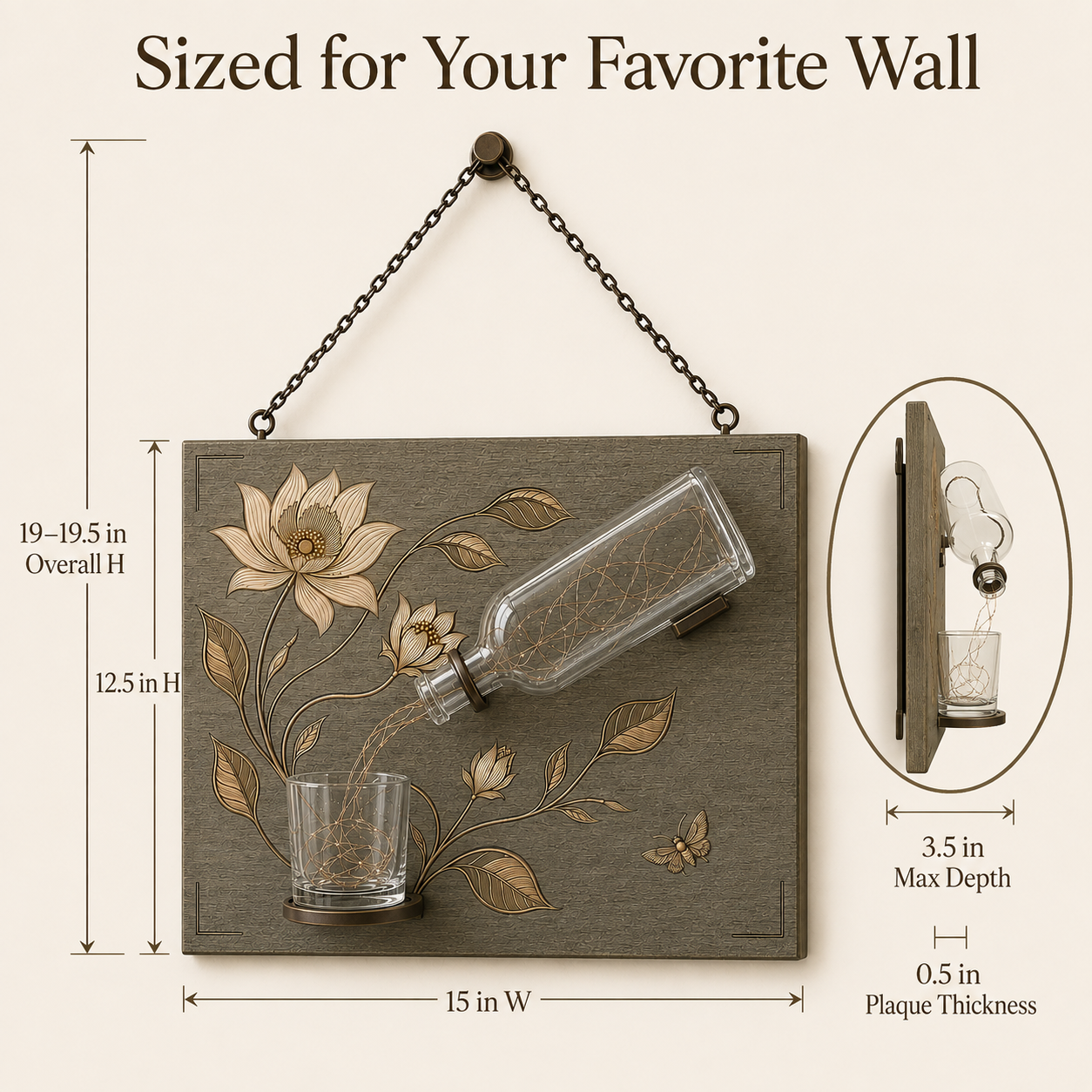 🍃Botanical Pour Lighted Wall Decor💡