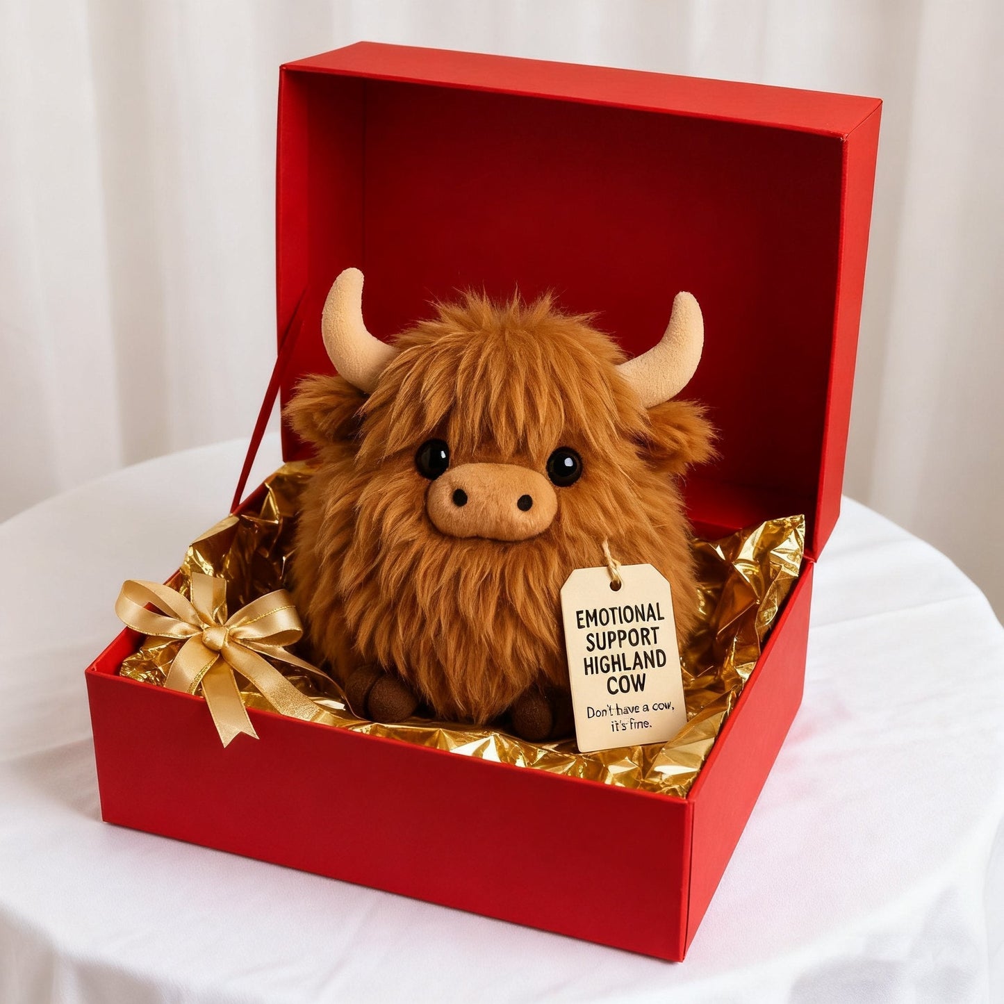 Plush Highland Cow för emotionellt stöd🎉