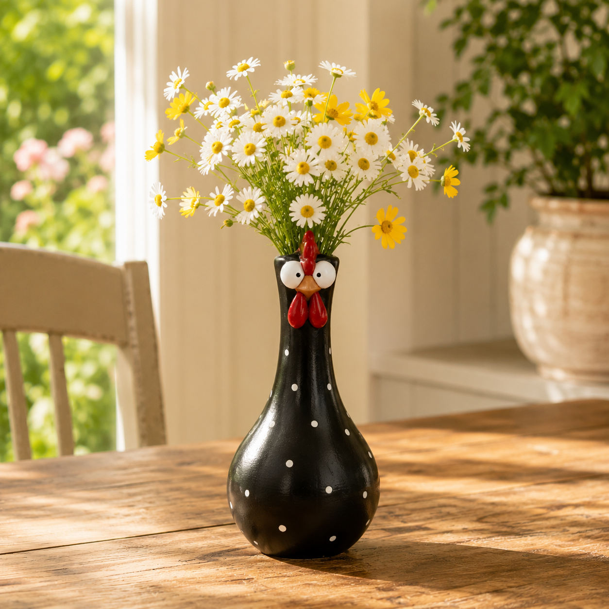 Cluck & Bloom-Whimsical Chicken Flower Vase