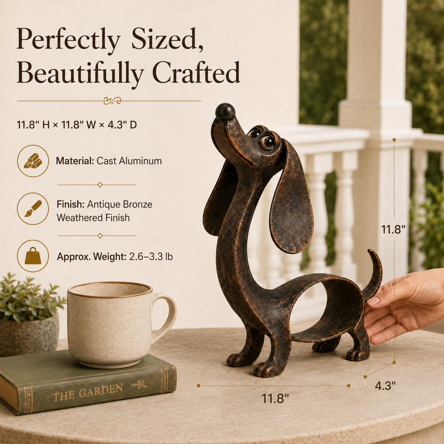 🐶✨Antique Bronze Dachshund Sculpture