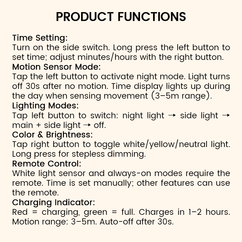 🌙Smart LED Clock Night Light with Motion Sensor