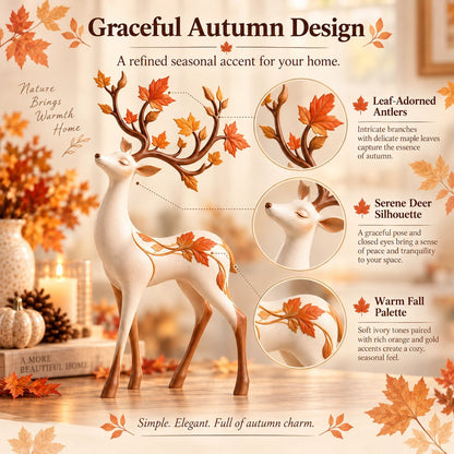 🍁Autumn Leaf Antler Deer Figurine🦌