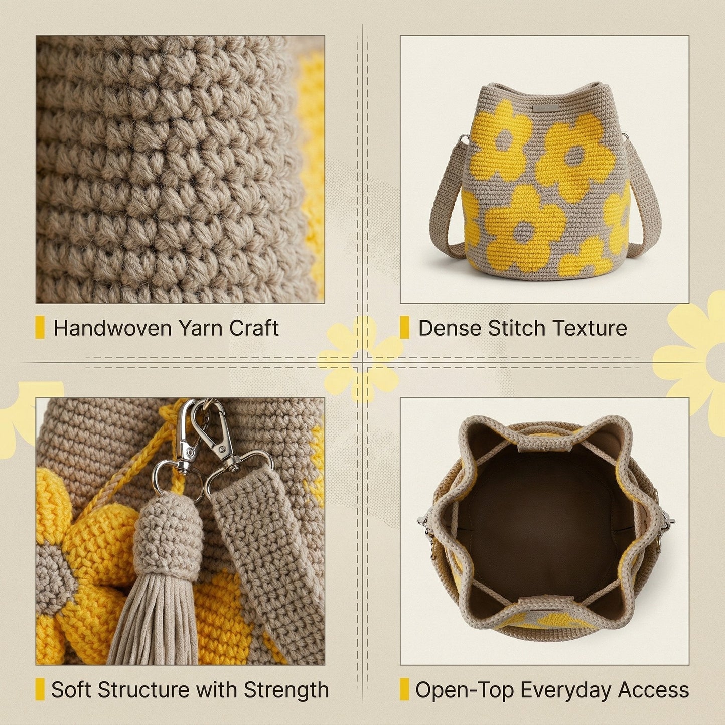👜Handmade Crochet Flower Tote 🌼✨