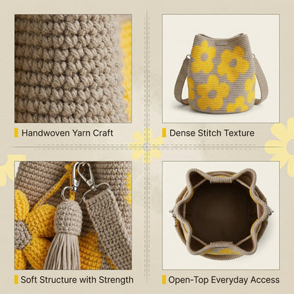 👜Handmade Crochet Flower Tote 🌼✨
