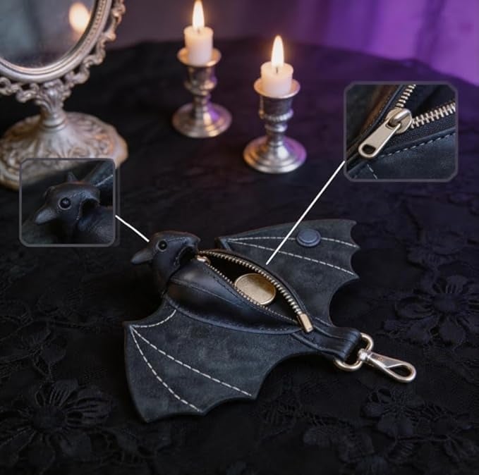 🦇Gothic Design Leather Bat Coin Purse