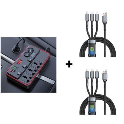 Multifunctional Car Charger with AC Outlets & USB