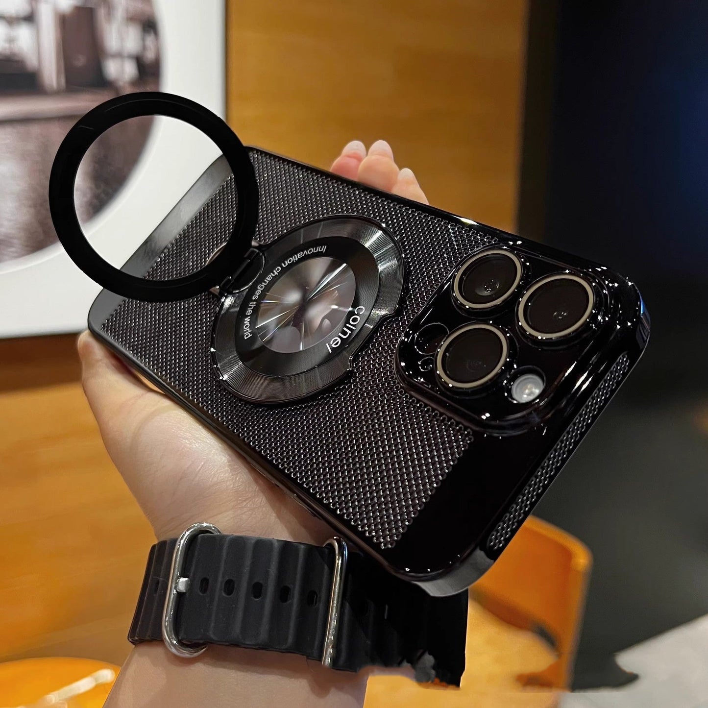 360° roterande mobilskal med stativ, avancerad värmeavledning och stöd för magnetisk laddning