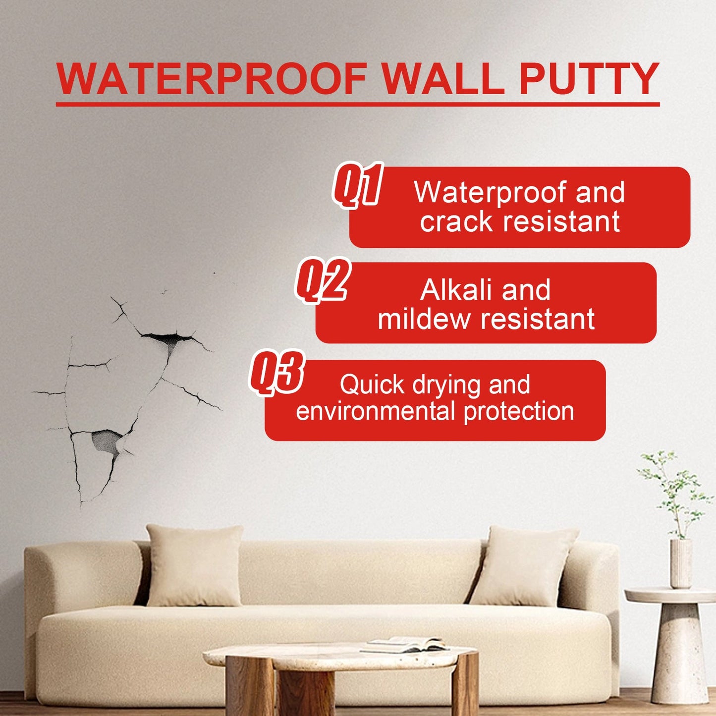 Vattentät väggreparationspasta