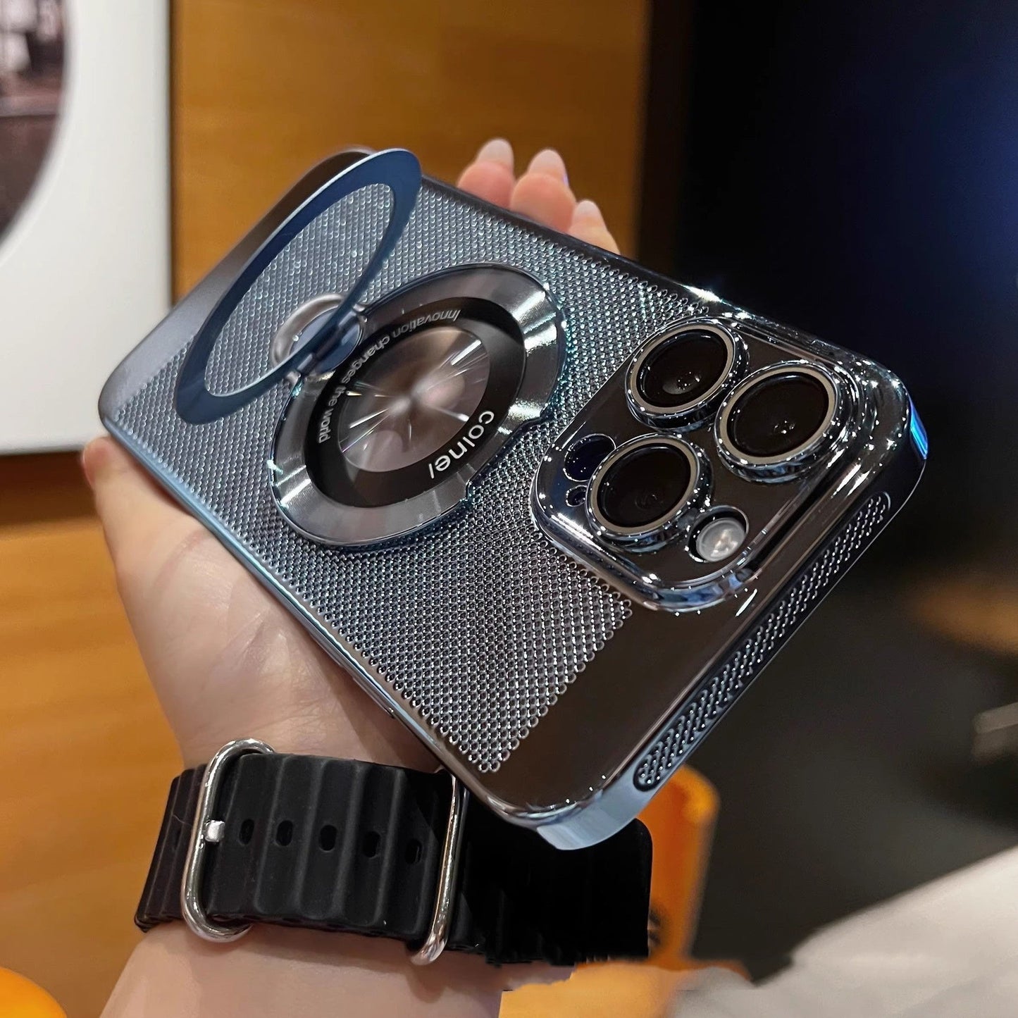 360° roterande mobilskal med stativ, avancerad värmeavledning och stöd för magnetisk laddning