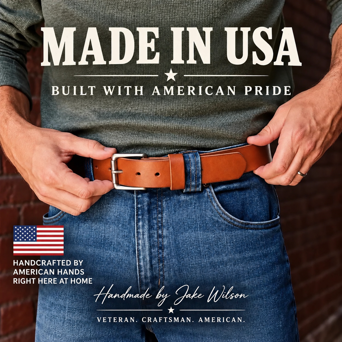 🔥 Handmade Full-Grain Buffalo Leather Belt – Built to Last