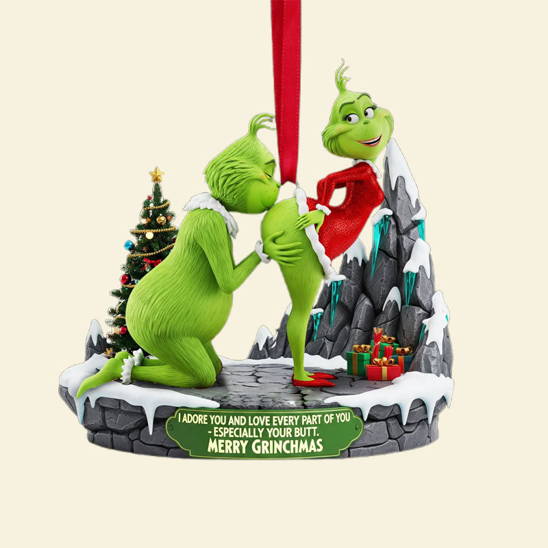 🎄 Styggt Grönt Par Julgranskulor – Julklapp 💚