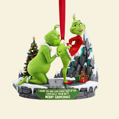 🎄 Styggt Grönt Par Julgranskulor – Julklapp 💚