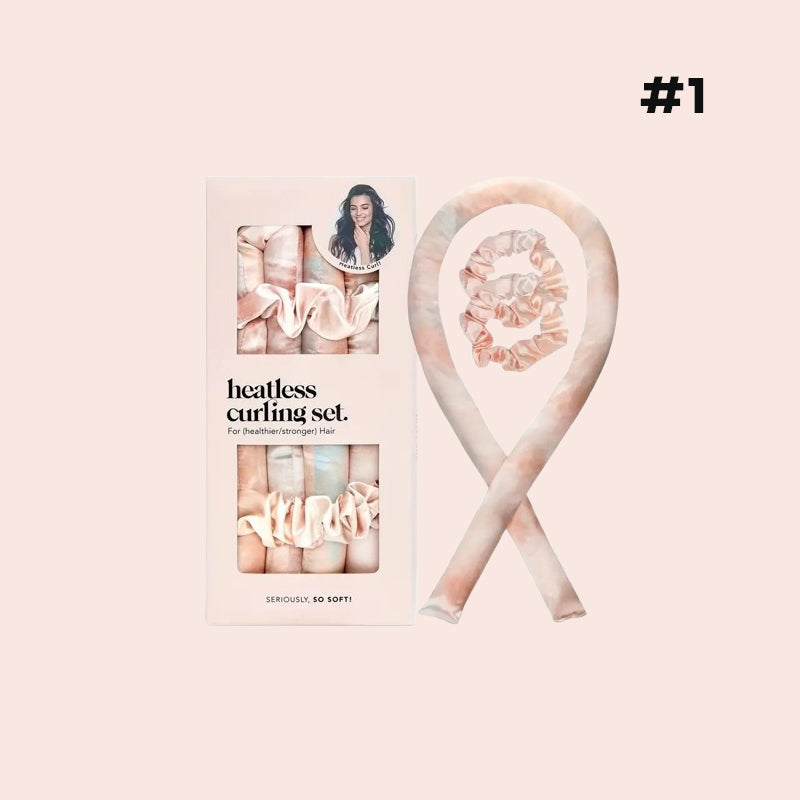 🌸 Satin Heatless Curling Rod Kit - enkla lockar, en hårvänlig skönhetshemlighet!