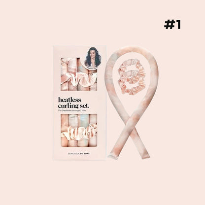 🌸 Satin Heatless Curling Rod Kit - enkla lockar, en hårvänlig skönhetshemlighet!