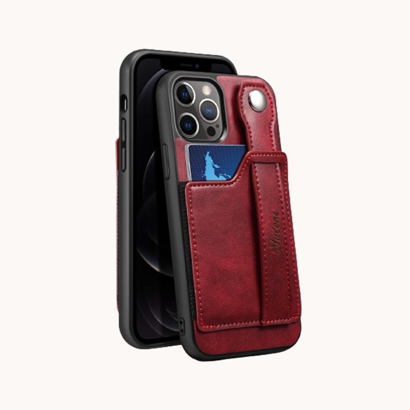 Bakstycke med korttyp Handledsrem Telefonfodral i läder