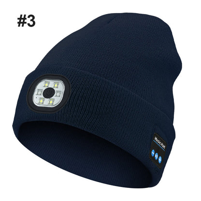 Bluetooth LED stickad mössa
