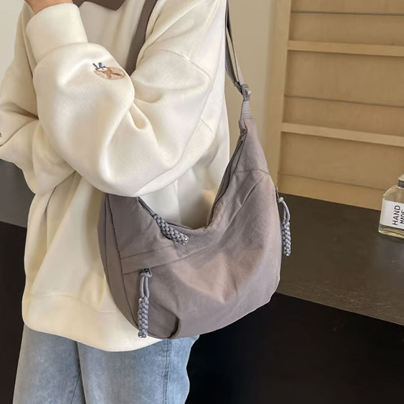 🔥🎒Dammode Enfärgad Nylon Crossbody-Väska