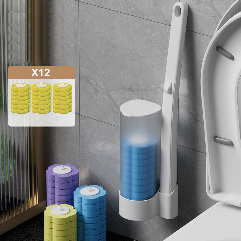 Upplösande ersättningshuvud för toalettborste för engångsbruk