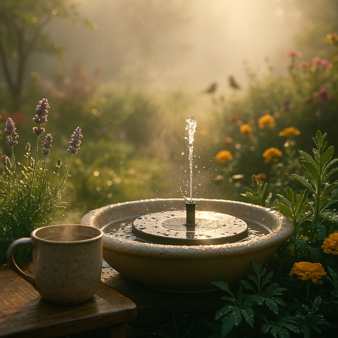 The solar fountain for vibrant gardens