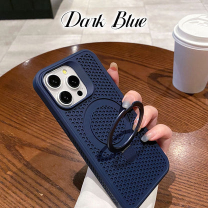 Honeycomb Hole Heat Dissipation Bracket Magnetic Mobile Phone Case