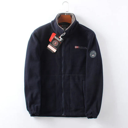 De bästa julklapparna - Tvålagers jacka med huva för män (originalprodukt av hög kvalitet) / vändbar polar fleecejacka