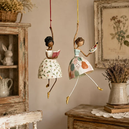 💃🌸 Whimsical Dancing Lady Hanging Ornament —  Let Your Space Dance