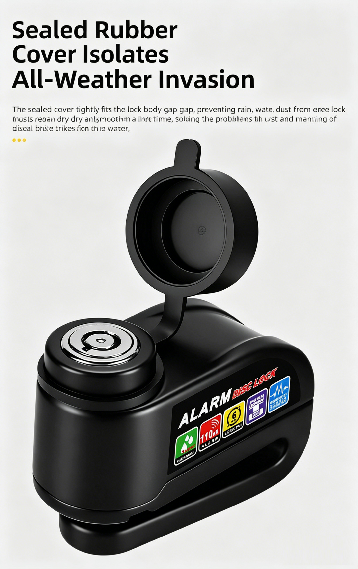 Heavy-Duty Waterproof Disc Brake Lock with Alarm System