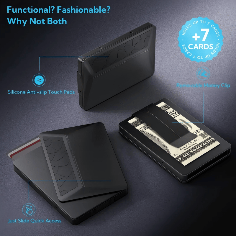 🔥Hot Sale 49% OFF🌟💰 Pop-up Compact Men's Metal Wallet with A Sliding Money Clip Mechanism