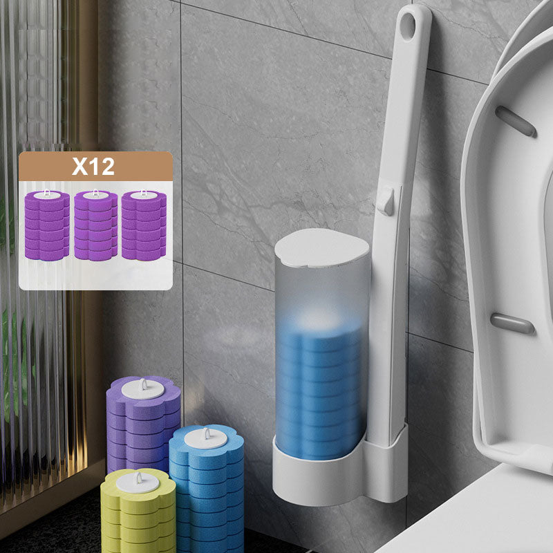 Upplösande ersättningshuvud för toalettborste för engångsbruk