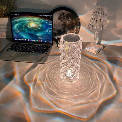 Led-lampa med kristallros som byter färg