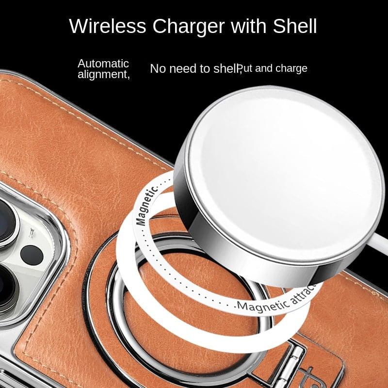 Läder Magnetisk hållare Mobiltelefonfodral