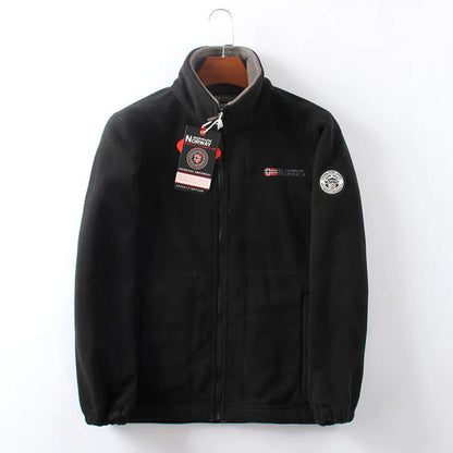 De bästa julklapparna - Tvålagers jacka med huva för män (originalprodukt av hög kvalitet) / vändbar polar fleecejacka