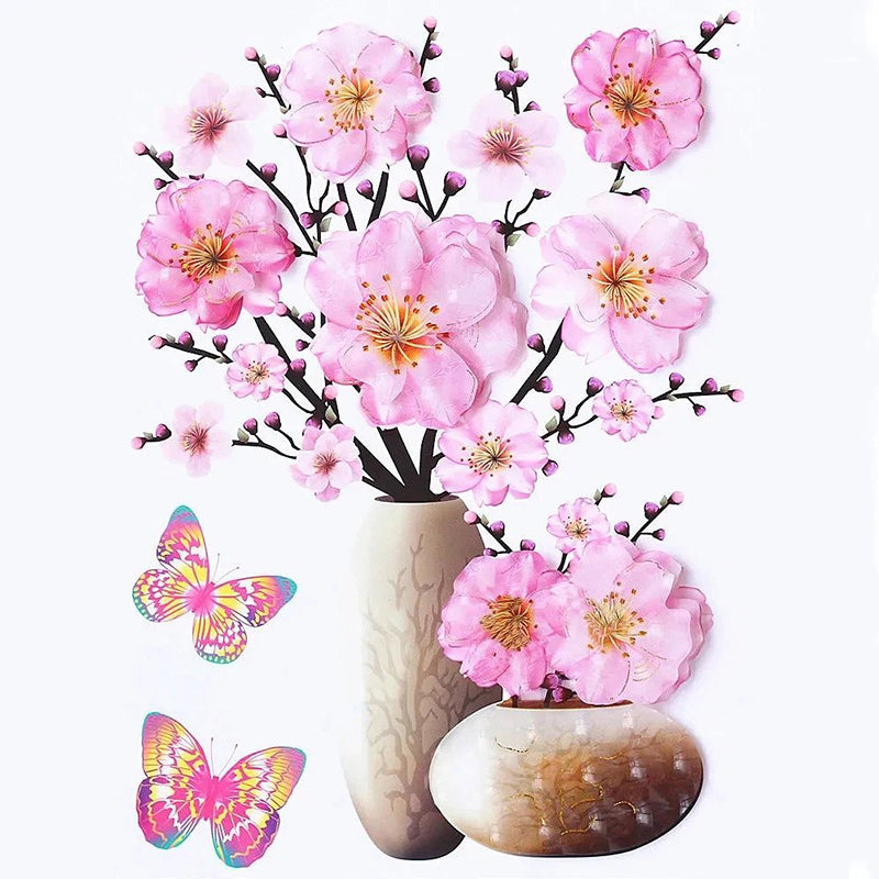 Väggklistermärke med 3D-simulering av vas