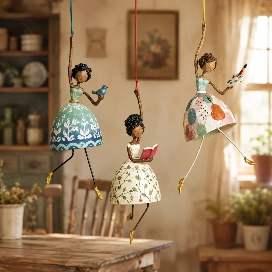 💃🌸 Whimsical Dancing Lady Hanging Ornament —  Let Your Space Dance