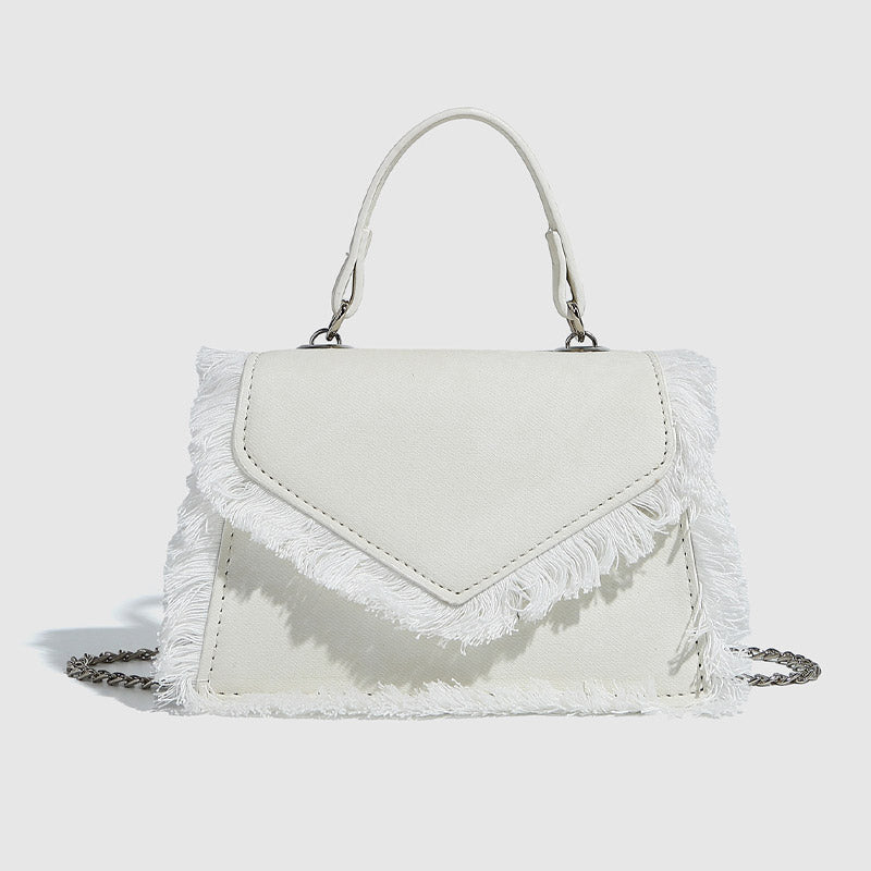 Retro Denim Kedjeväska Med Tofs