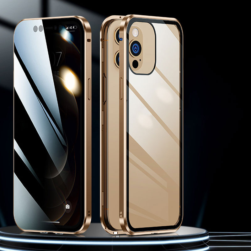 Uppgraderat dubbelsidigt magnetiskt mobilskal av glas med anti-peep