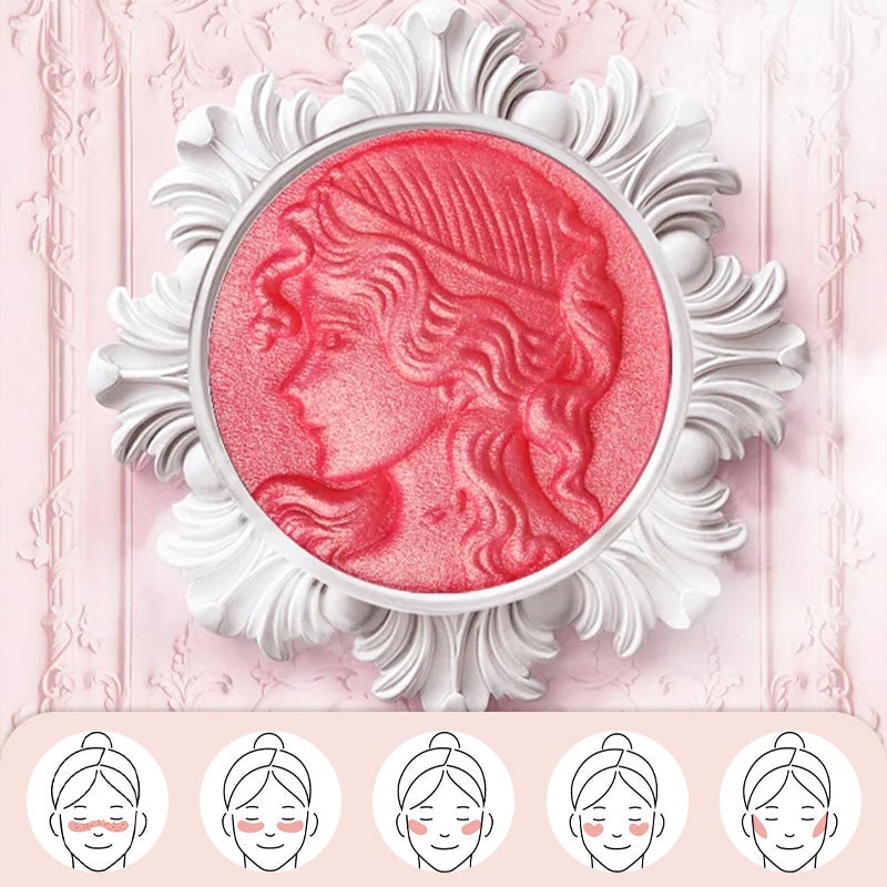 🔥Cosmetic NO.1🔥Smooth powder blush palett med präglade kinder