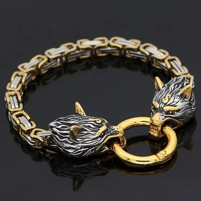 🐺Viking Wolf Head Mjölnir Hammer Jewelry Set ⚡– Stainless steel with Byzantine chain – Bold & durable – perfect for daily wear or gifting ✨💪