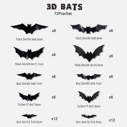 🦇 Halloween 3D Lighted Bats