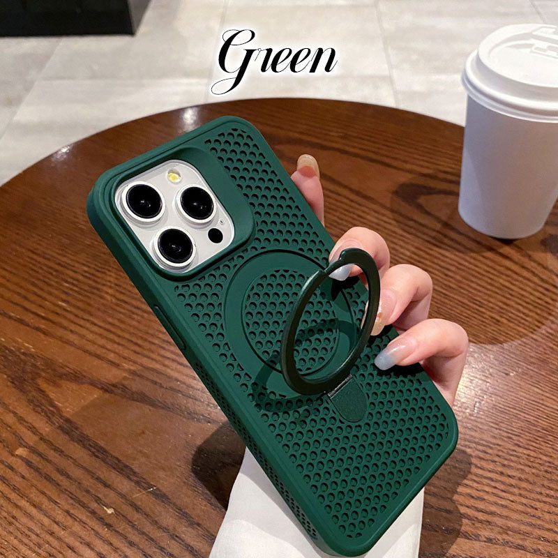 Honeycomb Hole Heat Dissipation Bracket Magnetic Mobile Phone Case