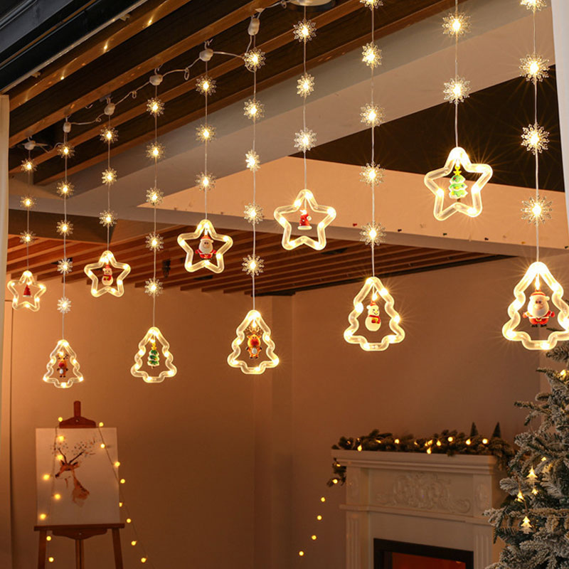 🎄✨ LED-julstämningsgardinljus · Lys upp varje festlig stund ✨🎄