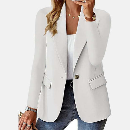 Höst Long Sleeve Solid Color Cardigan Blazer för Kvinner