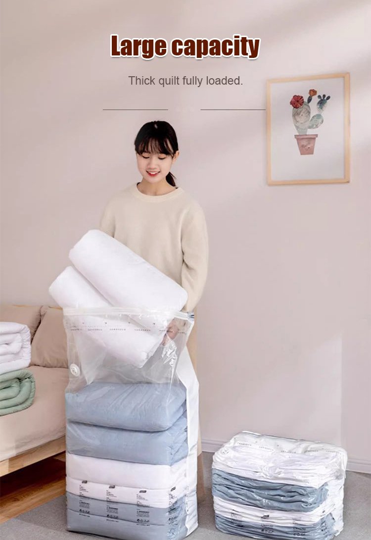 Återanvändbara förvaringspåsar med vakuumfri kompression