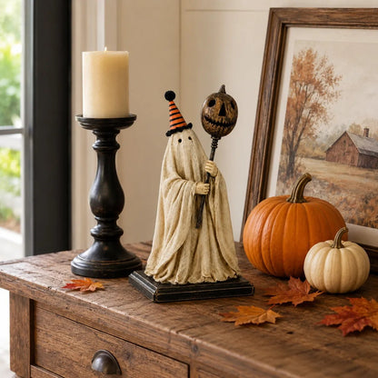 👻Lighted Vintage Ghost Figurine with Glowing Pumpkin Staff-🔥Buy 2 Get Free Shipping
