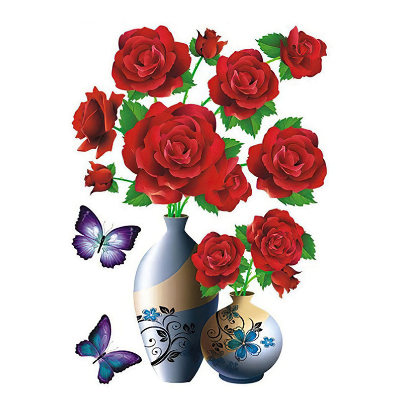 Väggklistermärke med 3D-simulering av vas