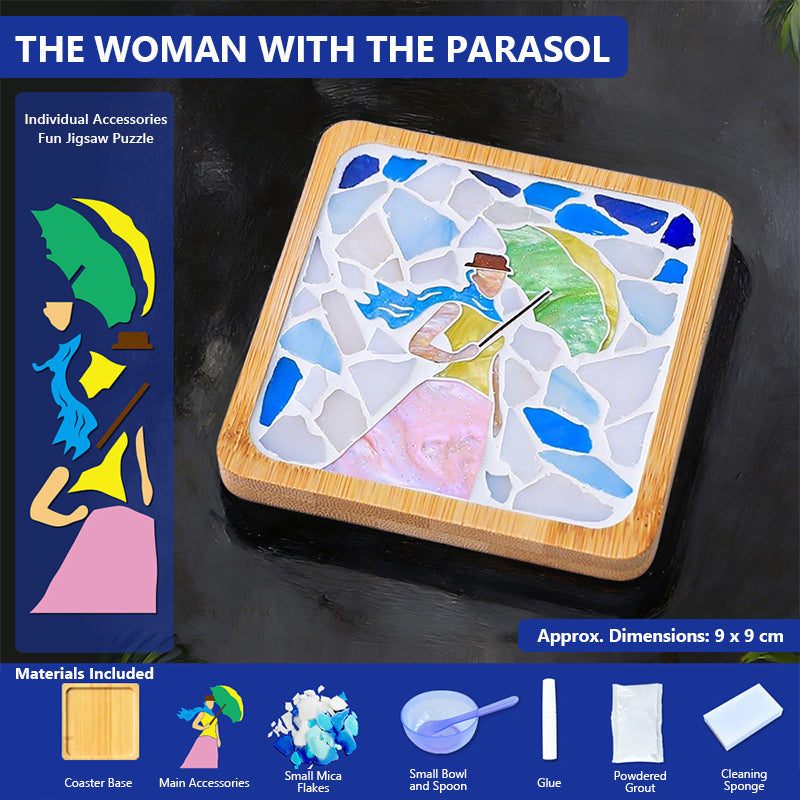 🎨DIY Mosaic Coaster Set – World-Famous Paintings Series: Handcrafted Creative Decal Artwork